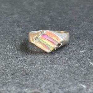 Sterling silver with inlaid stone ring SUPER FAST SHIPPING